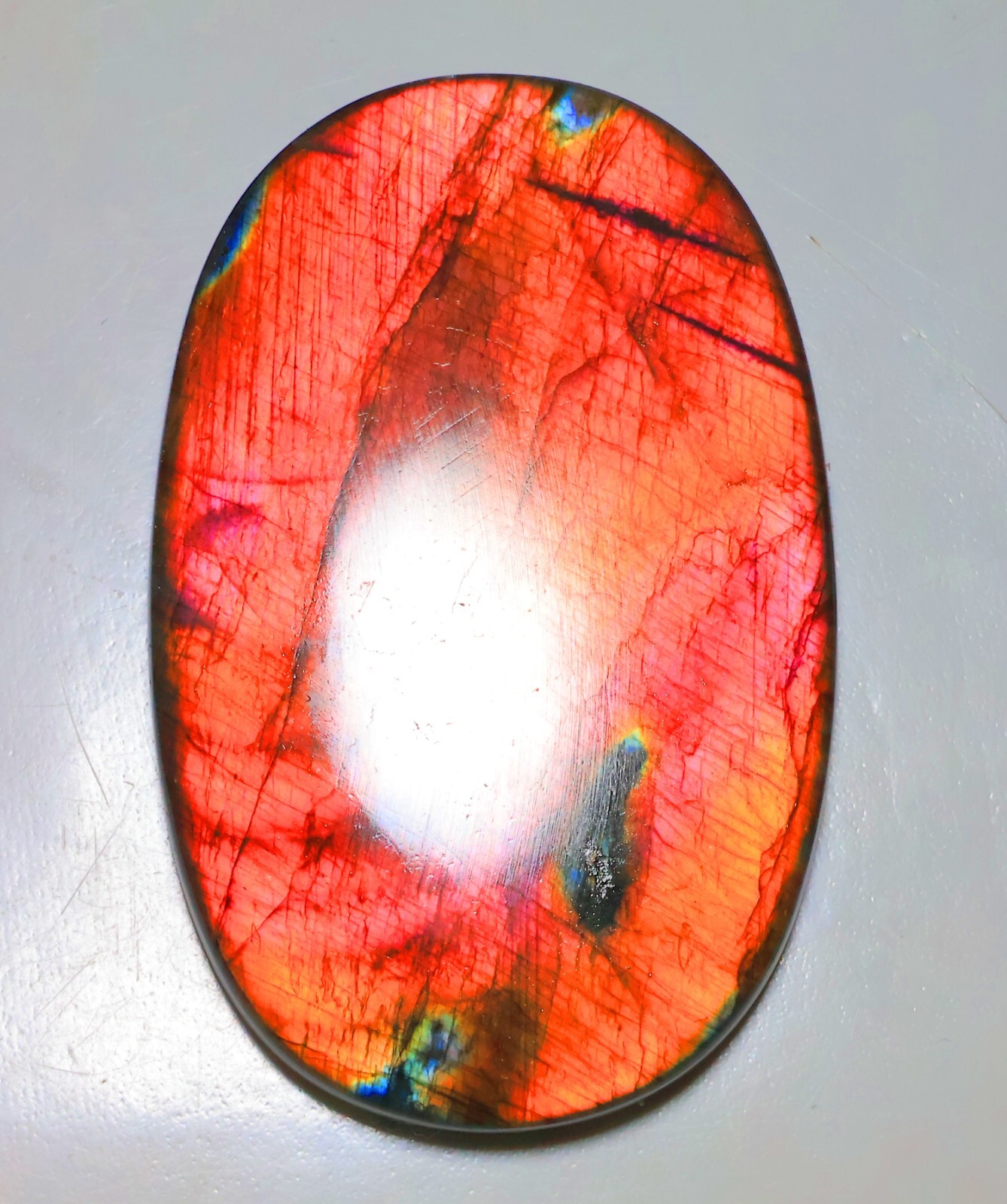 Natural Labradorite Pear , 0.5″- 4″ High Purple Multi Flash, Pick a Size