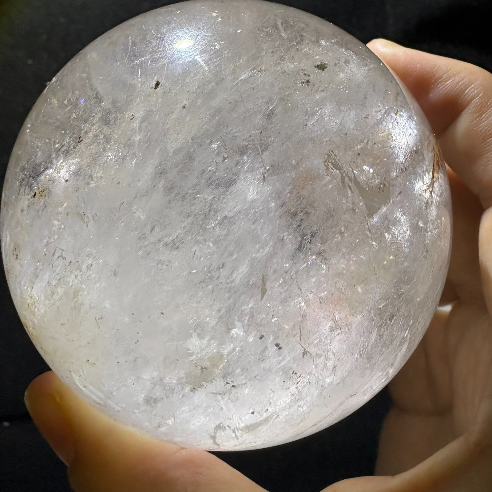 80mm Large Quartz Ball Natural Crystal Sphere w/ USB Light Stand Decoration