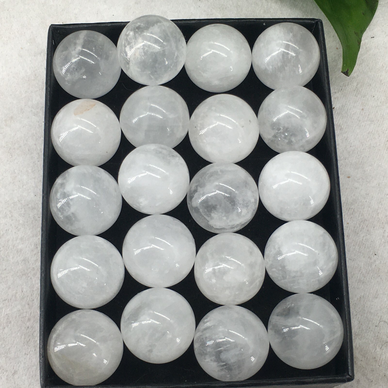 10pc Natural white crystal Quartz hand Carved ball crystal Reiki healing