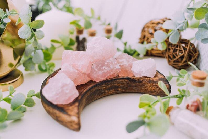 Rough Rose Quartz Crystals Bulk, Heart Chakra Raw Stones for Tumbling & Healing