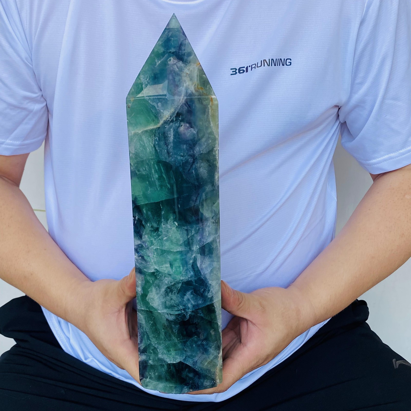 Natural Fluorite Obelisk Quartz Crystal Healing Reiki Wand Tower Point 4800g
