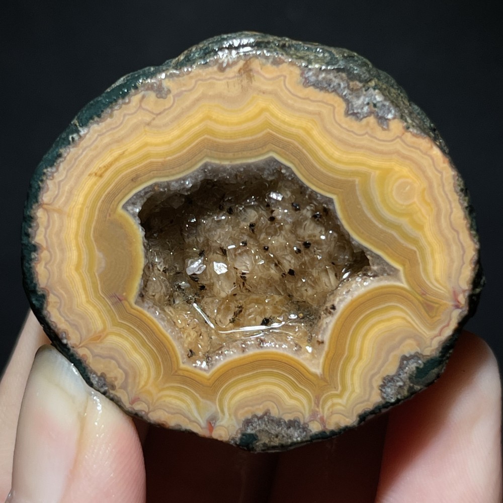 Natural half Rough Chinese Agate crystal geode Achat Nodule Hebei 45g D740
