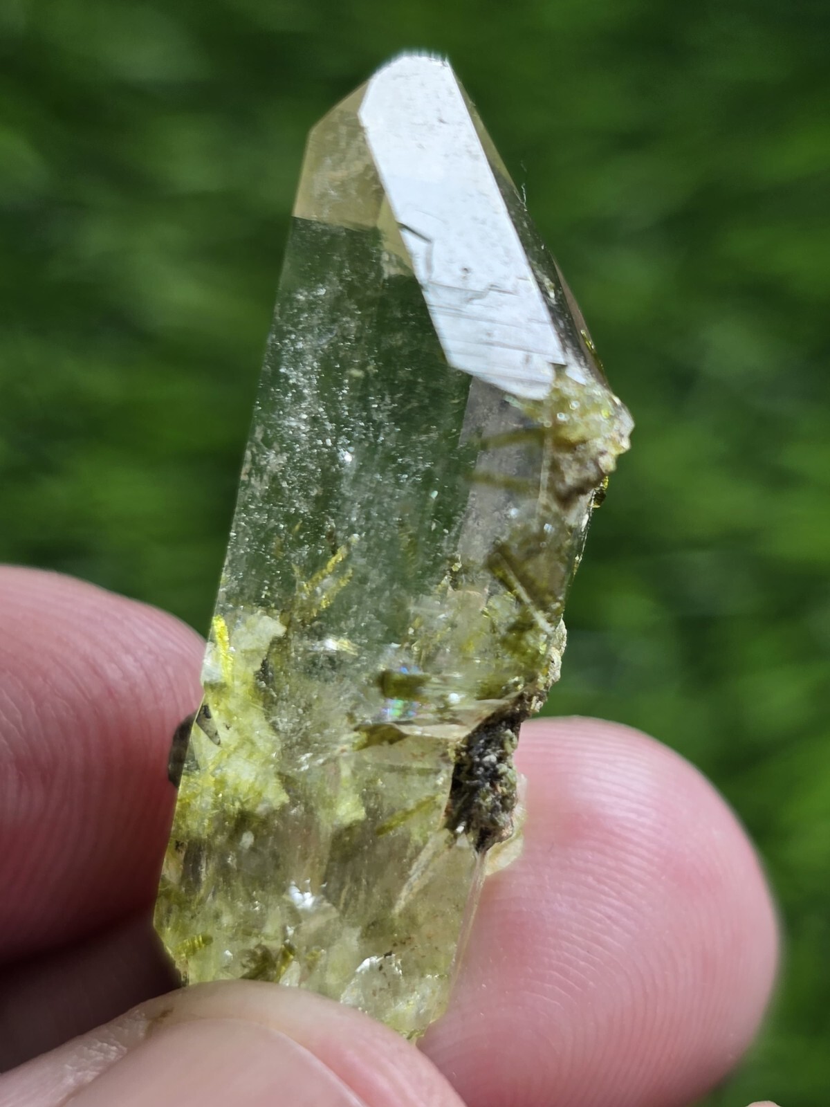 30.55 Cert Epidote In Quartz Crystal From Balochistan Pakistan