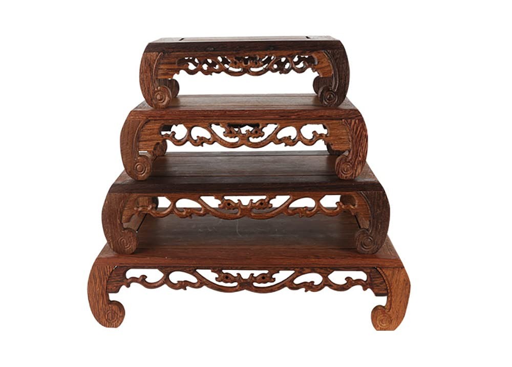 Oriental Furniture Display Stand Wooden Rosewood Carved Base Rectangular Vase…