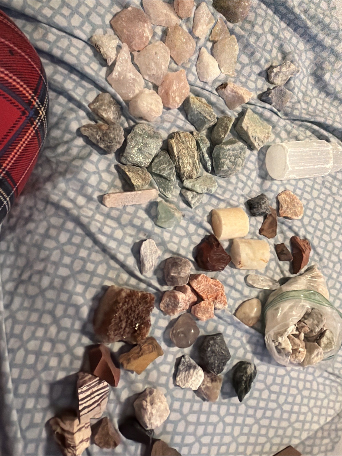 5 lbs Mixed Natural Crystals & Gemstones Lot Bag C Quartz, Jasper, Agate