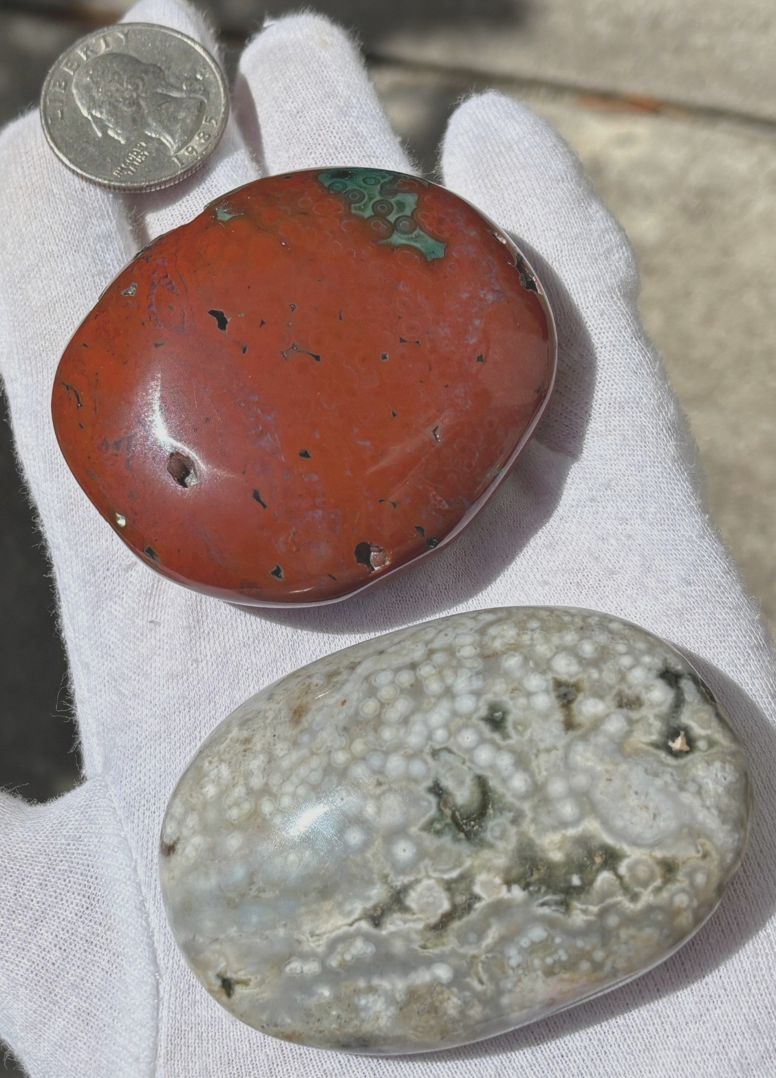 USA SALE 204g LOT OCEAN JASPER OJ PALMSTONE PALM STONES PALM STONE RED VEINLESS