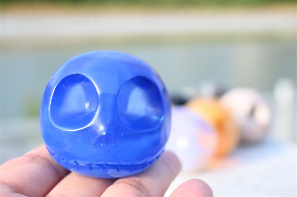 1.8″ Creative Carved Natural Quartz Crystal Ghost Skull Reiki Halloween gift 1pc
