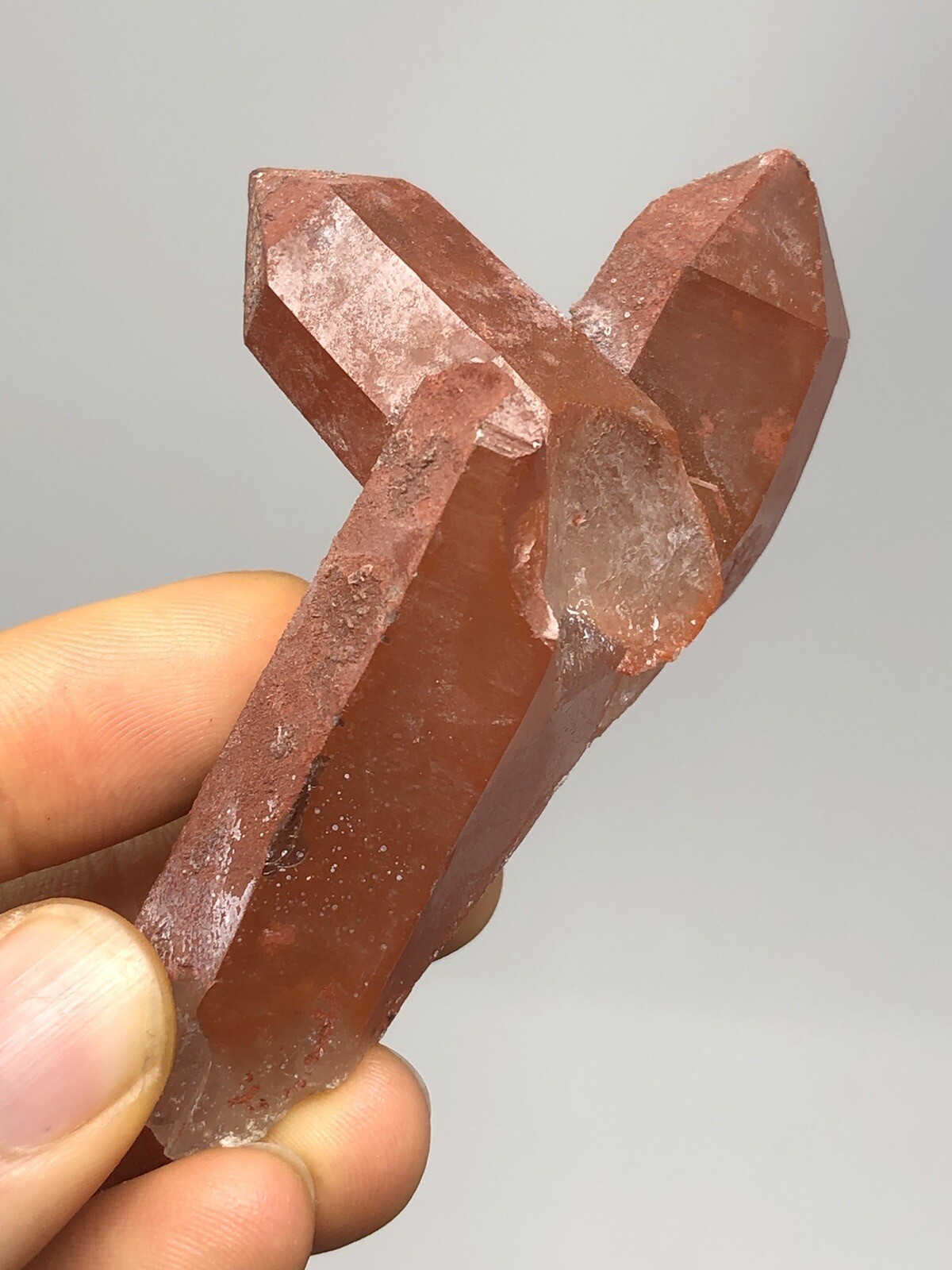 Red Quartz Crystal Tabular Cluster Point Morocco 2.4oz N34