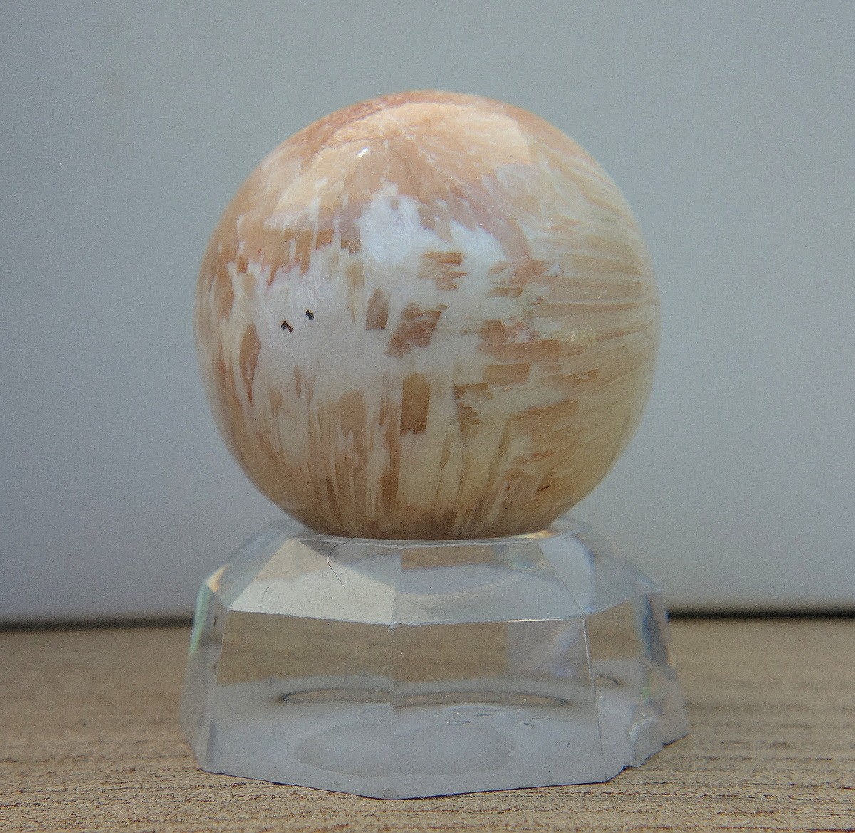 Pink Scolecite Sphere Crystal Ball Peace Harmony Sensitivity