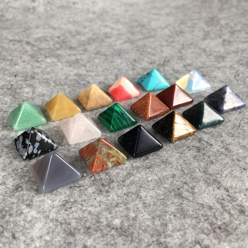 Set of 7 Chakra Pyramid Stone Set Crystal Healing – Chakra Set