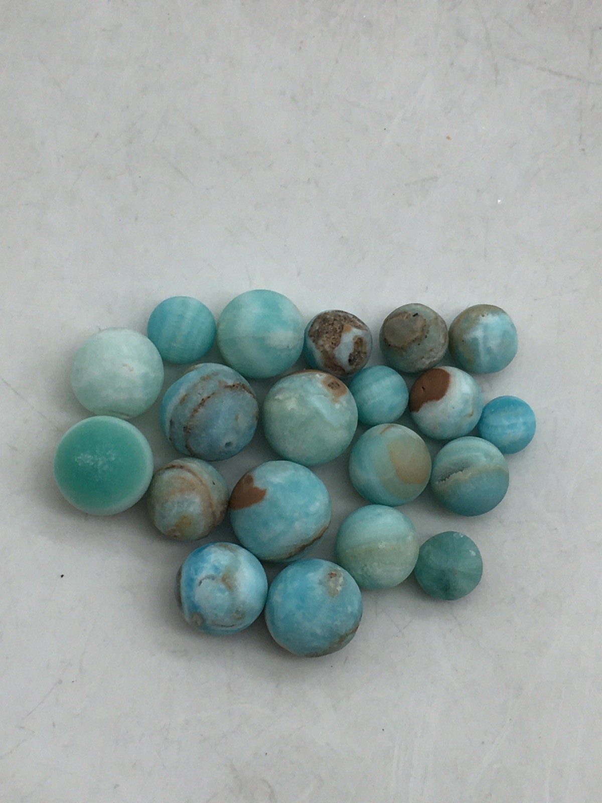 Blue Aragonite Beads Smooth Round Crystal Beads for DIY Jewelry