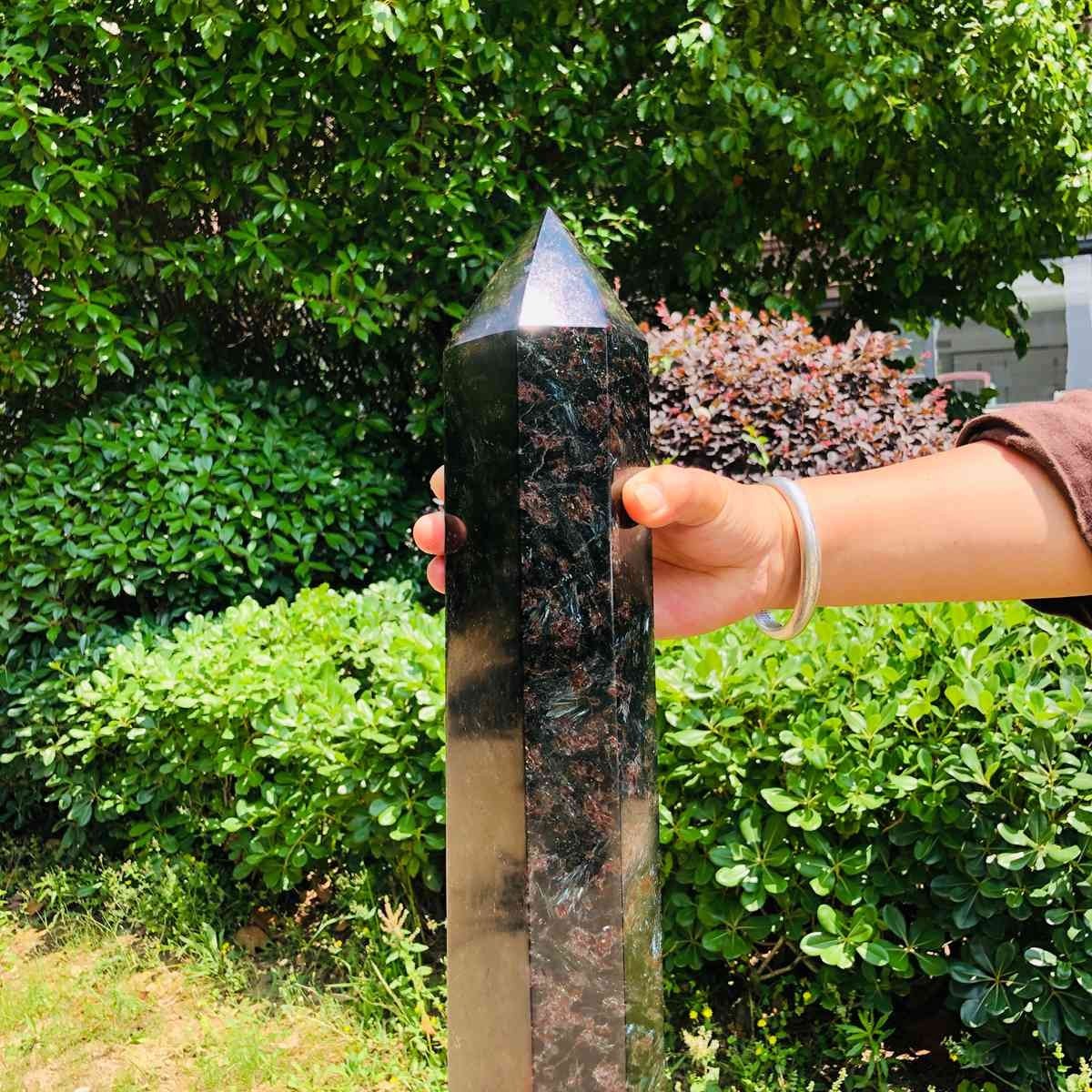 16.23LB Natural Fireworks Stone Obelisk Quartz Tower Crystal Wand Point Healing
