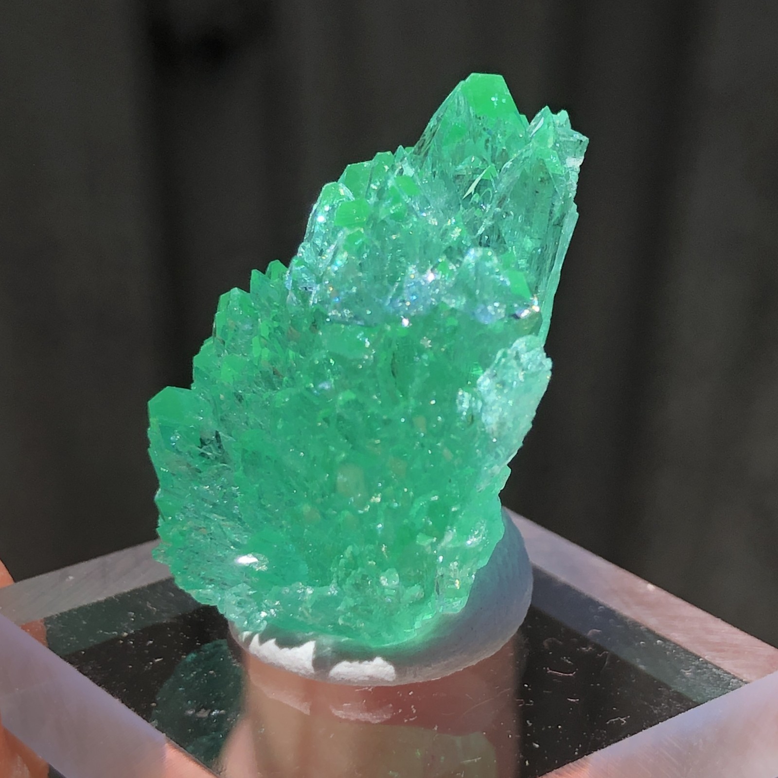 2.4cm Emerald Green Apophyllite Crystals with Stilbite from Madhya Pradesh, Indi