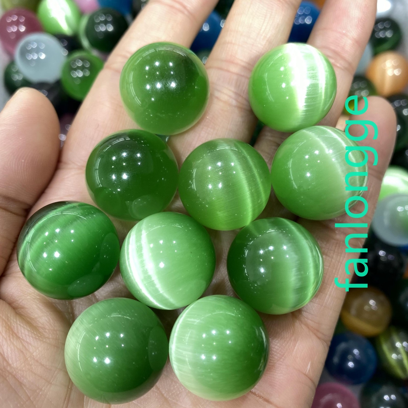 5pc Wholesale Cat’s eye Ball Quartz Crystal Sphere Gem Healing 20mm