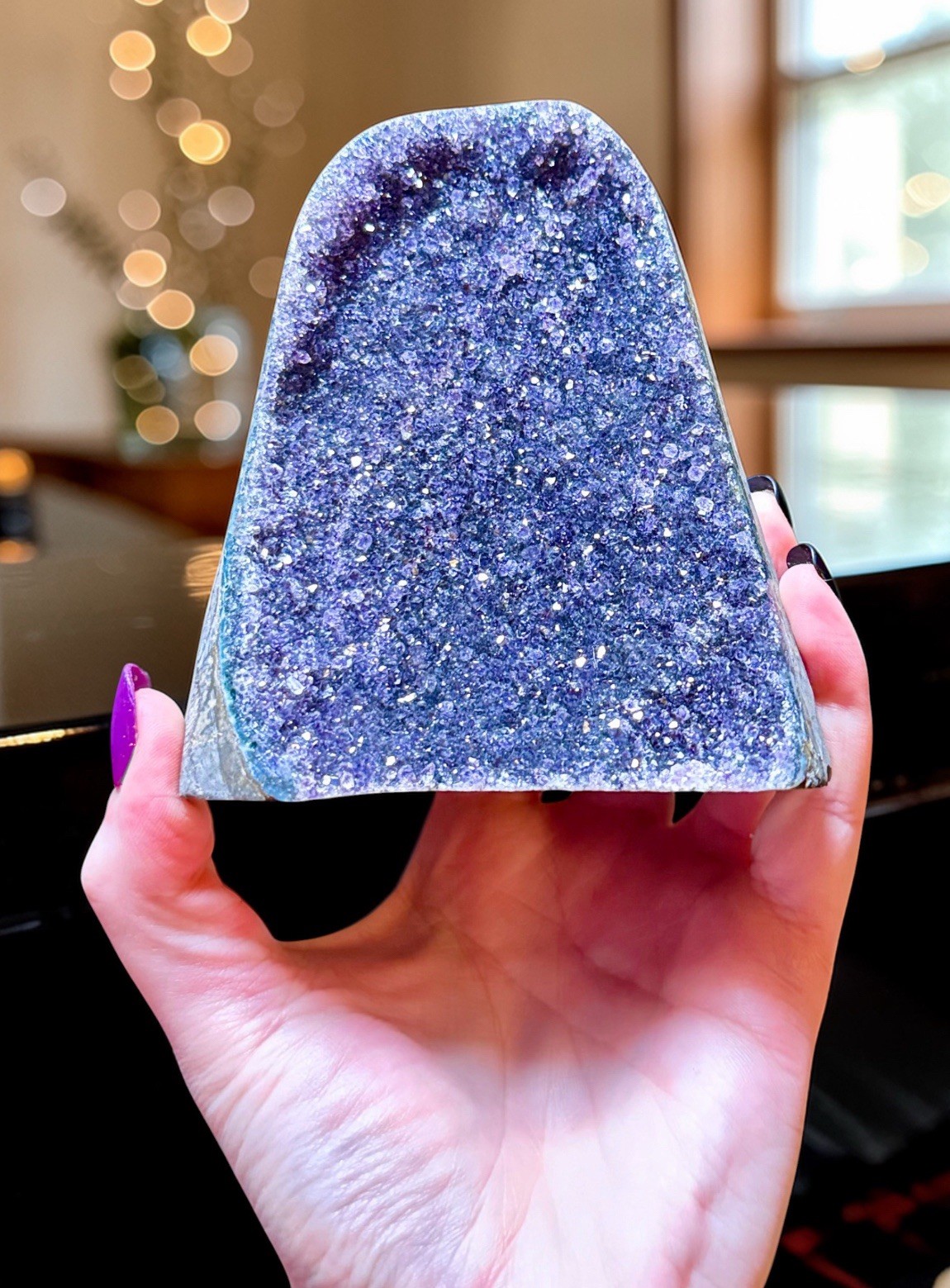 Large Uruguay Amethyst Druzy Sugary Cluster Cut Base Freeform Dark Purple 500g