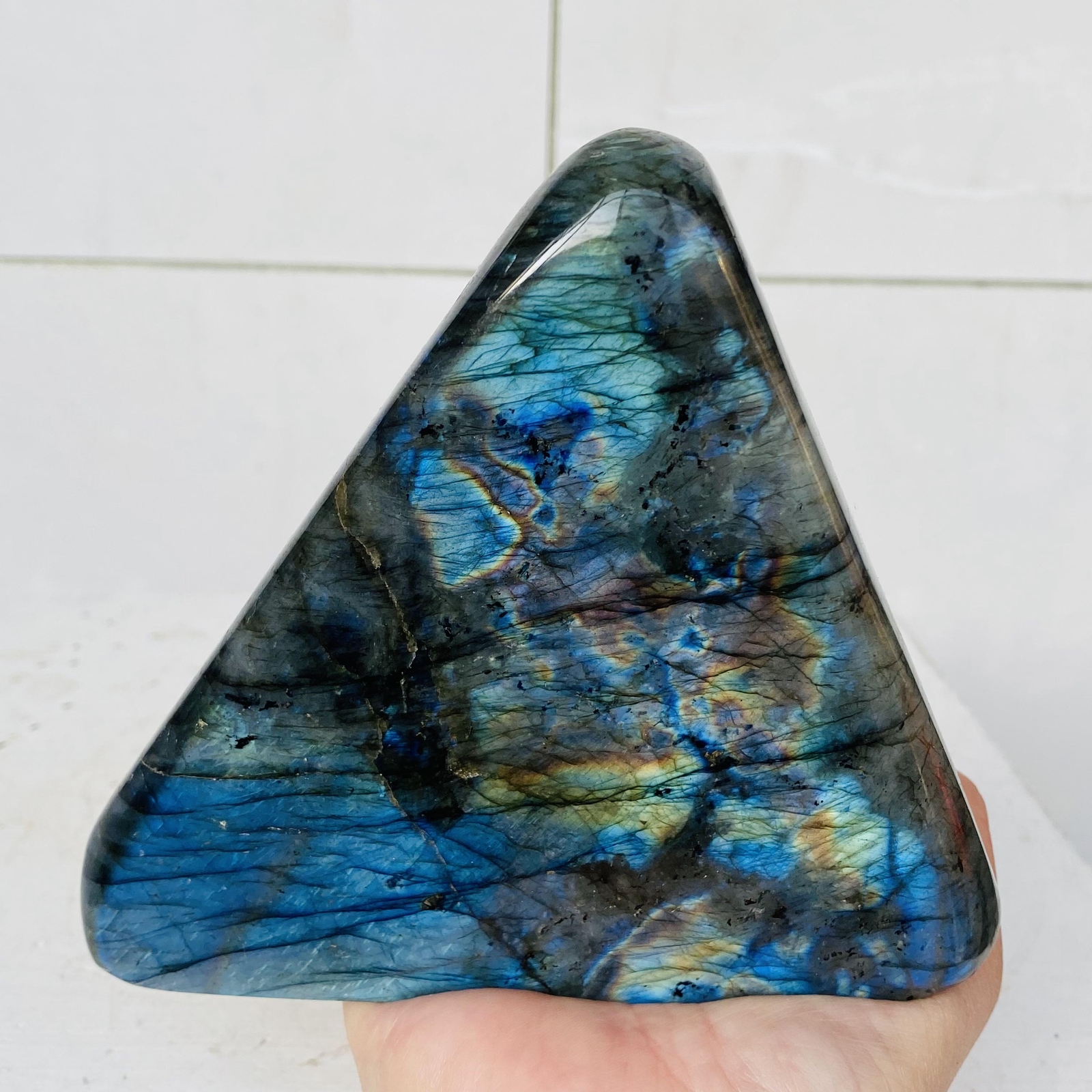 Natural Labradorite Quartz Crystal Freeform Mineral Specimen Healing 1180g