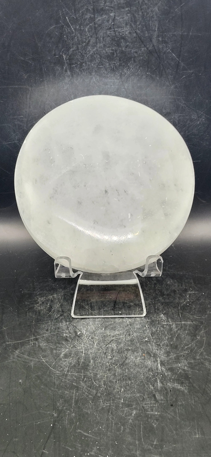 Selenite flower of life charging plate! 4 inches, 10 ounces,.65 thick