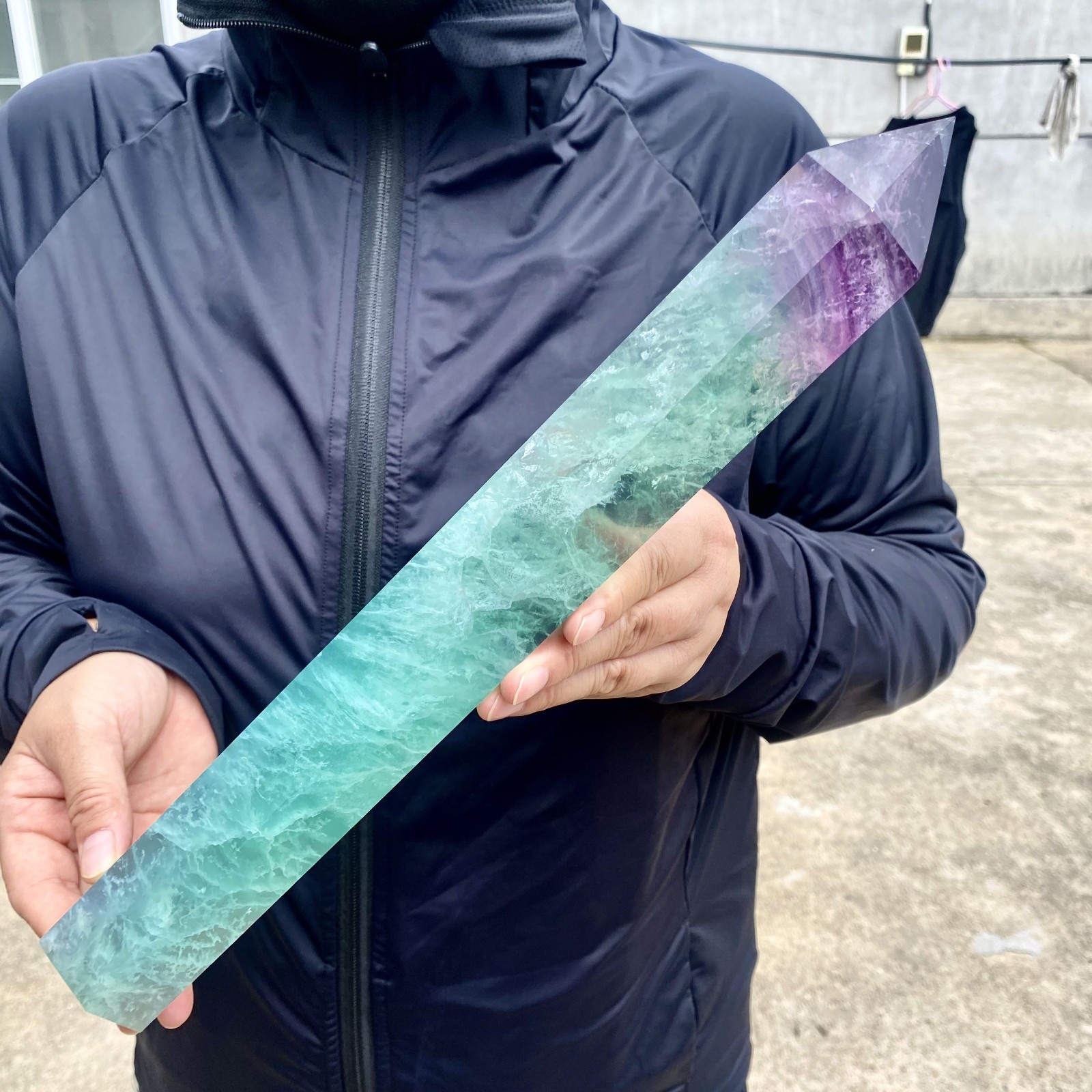 4.4LB Natural colour Fluorite Crystal obelisk crystal wand healing