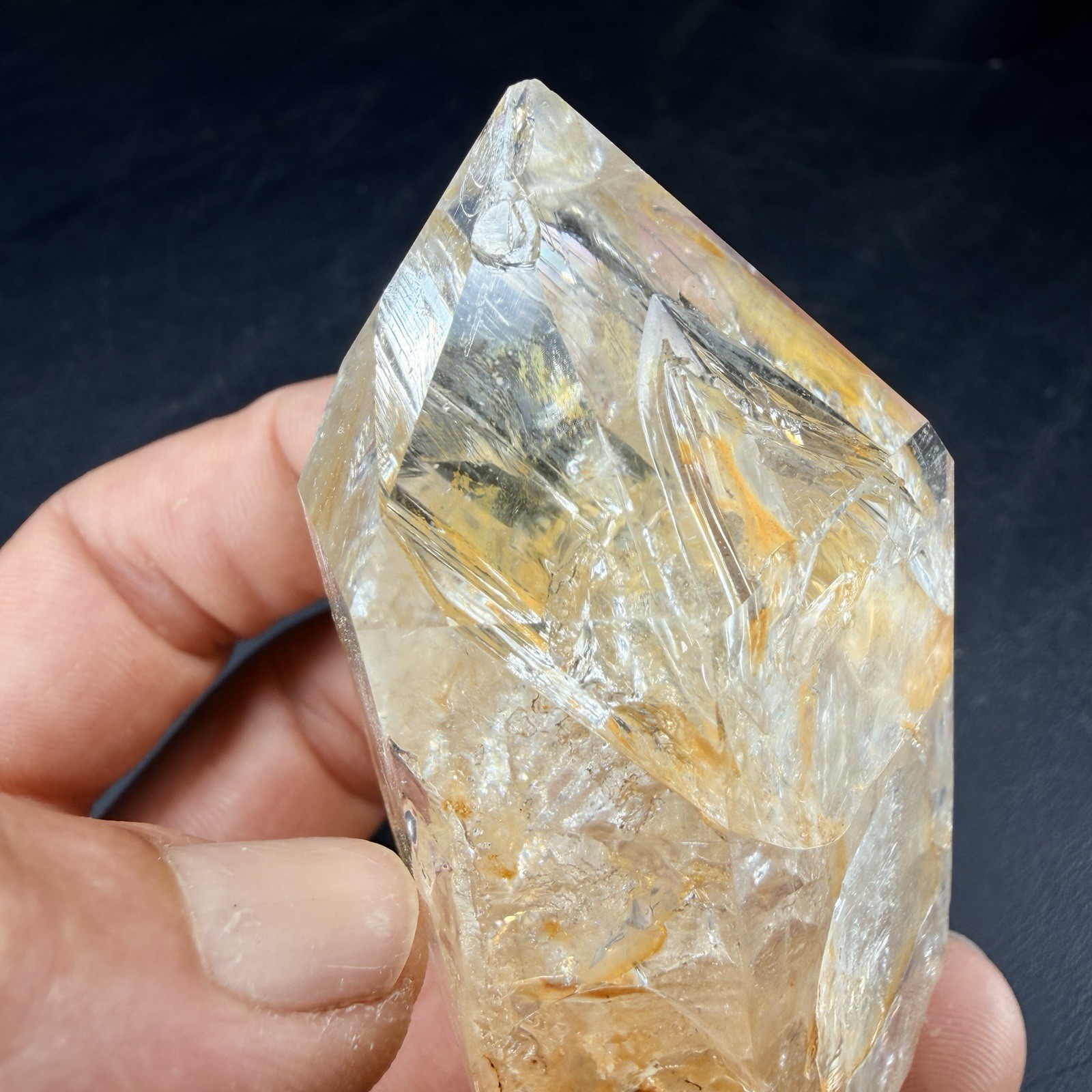 Golden Herkimer Diamond Quartz Crystal Point / New York *VIDEO*