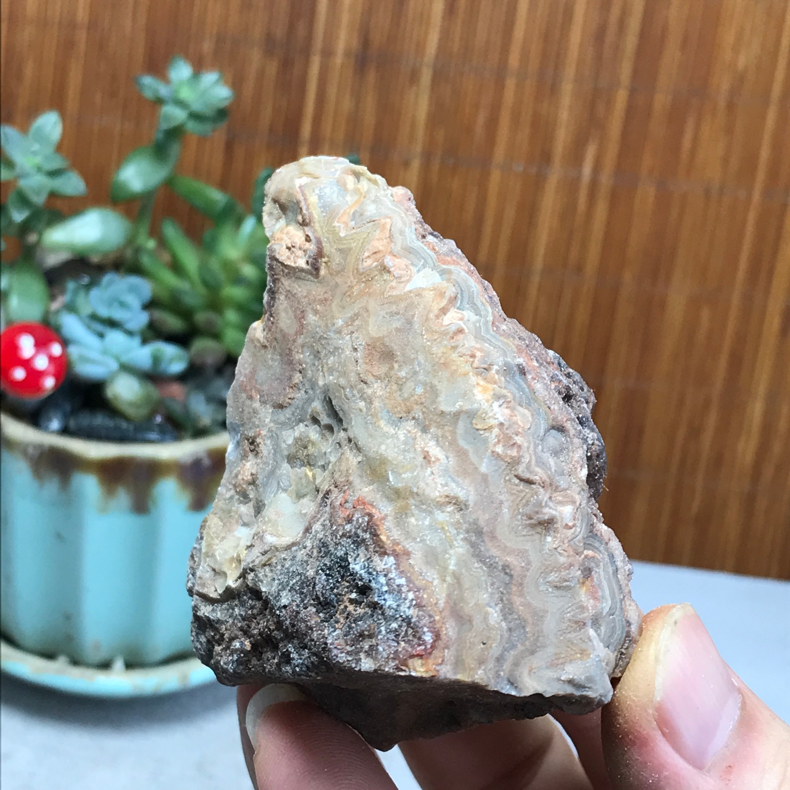 Natural crazy Mexican agate Crystal gemstone rough original Specimen 154g A6969