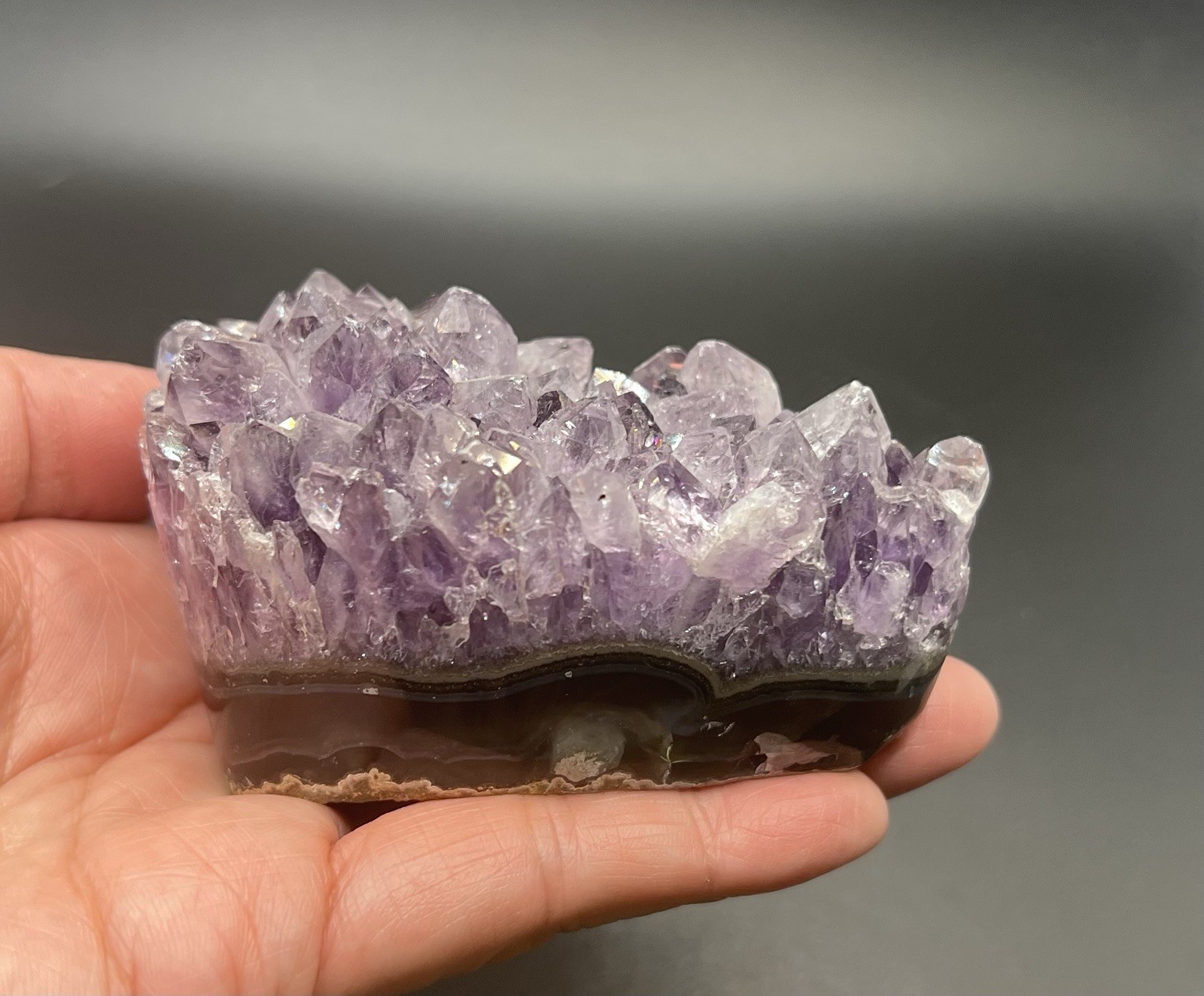 Amethyst Genuine Stone Freeform Cut Base Crystal Uruguay 275.2g
