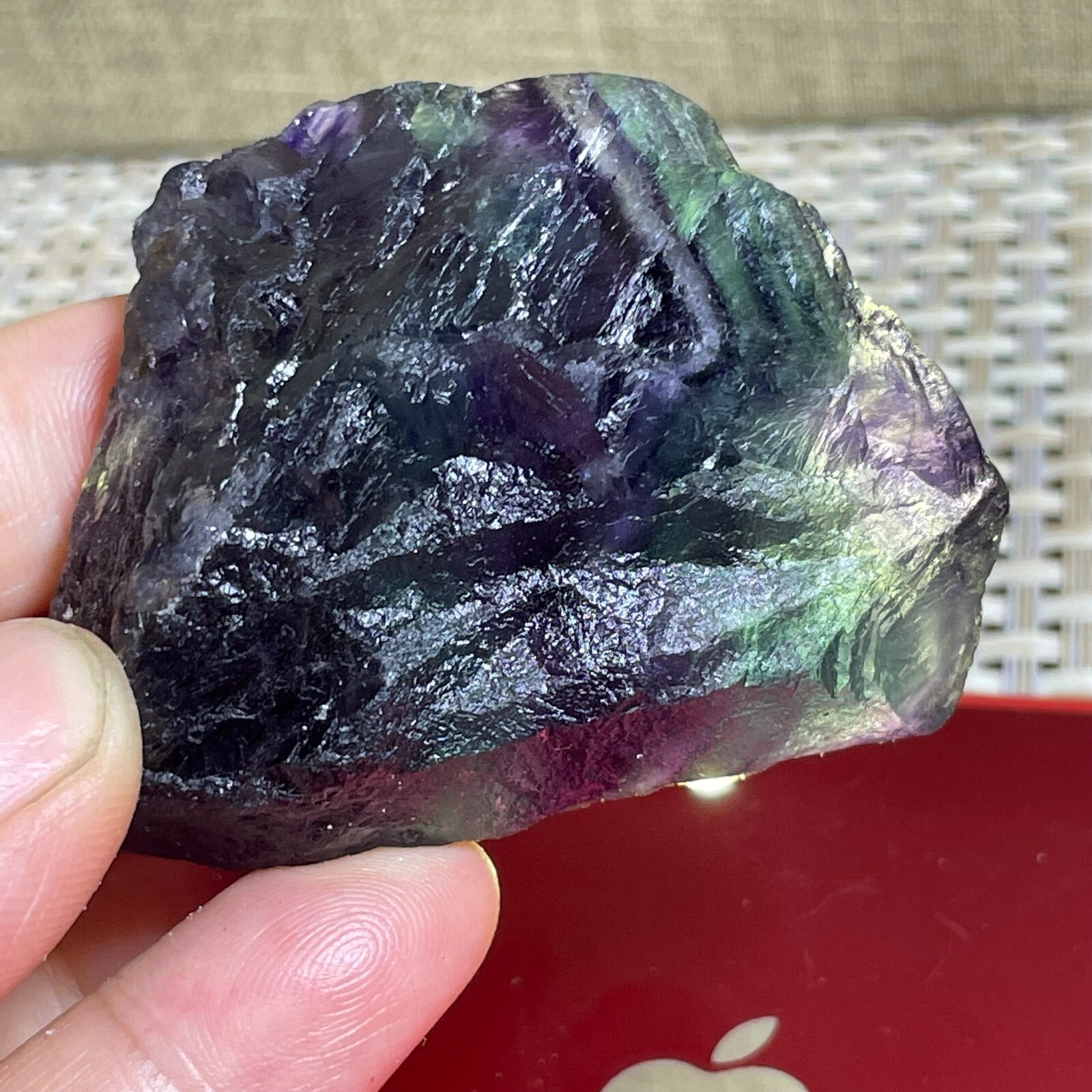 Raw Fluorite Crystals – rainbow – Rough Stone Healing Natural Gemstone 101g A43