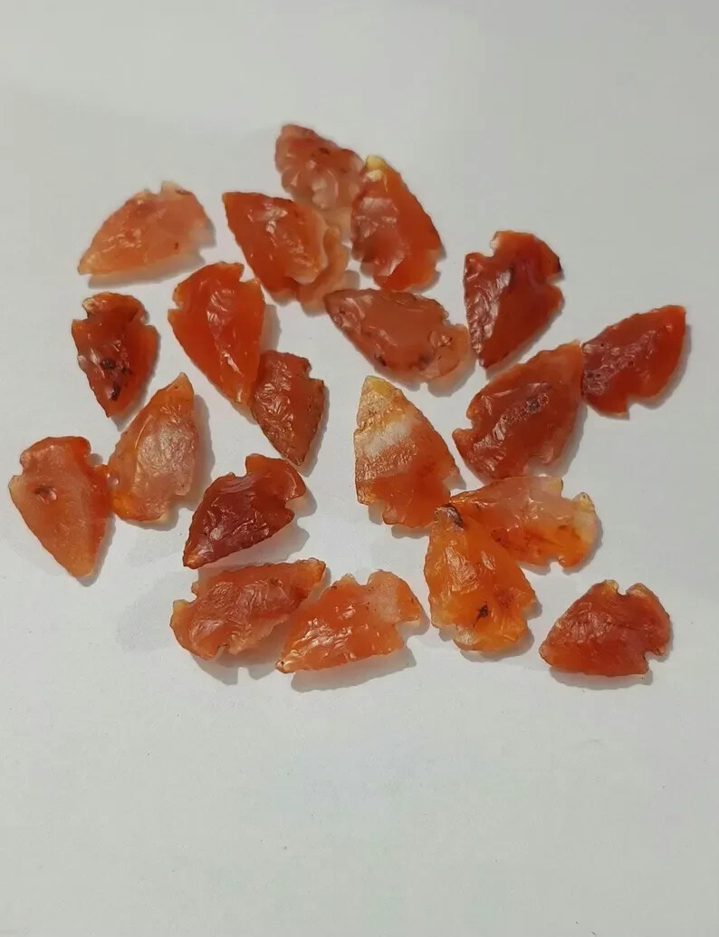 Premium Natural Carnelian Arrowhead Gemstone Carving for Jewelry Making