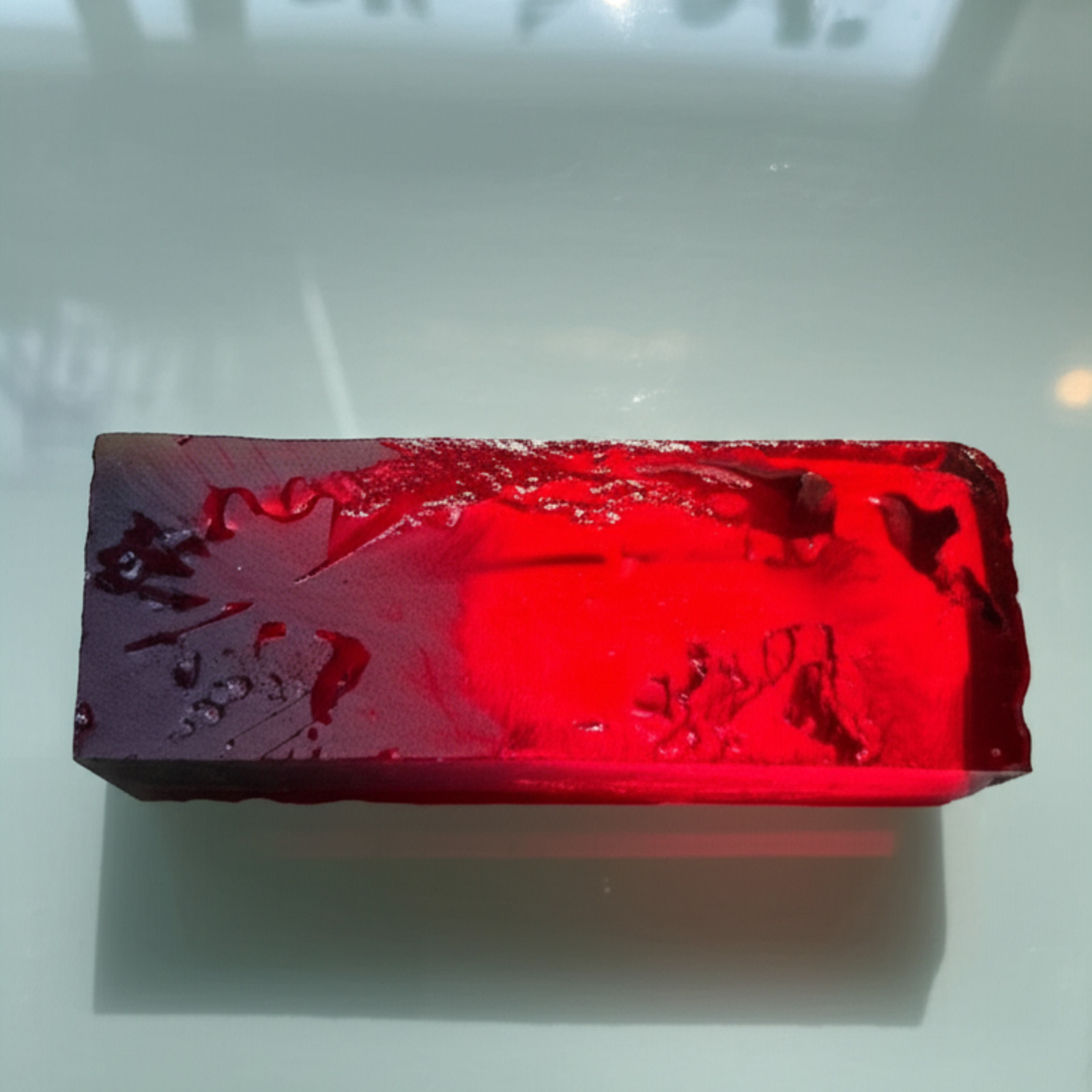 Lab-Grown Red Ruby Slice 425-525CT Synthetic Rectangular Gemstone for Jewellery