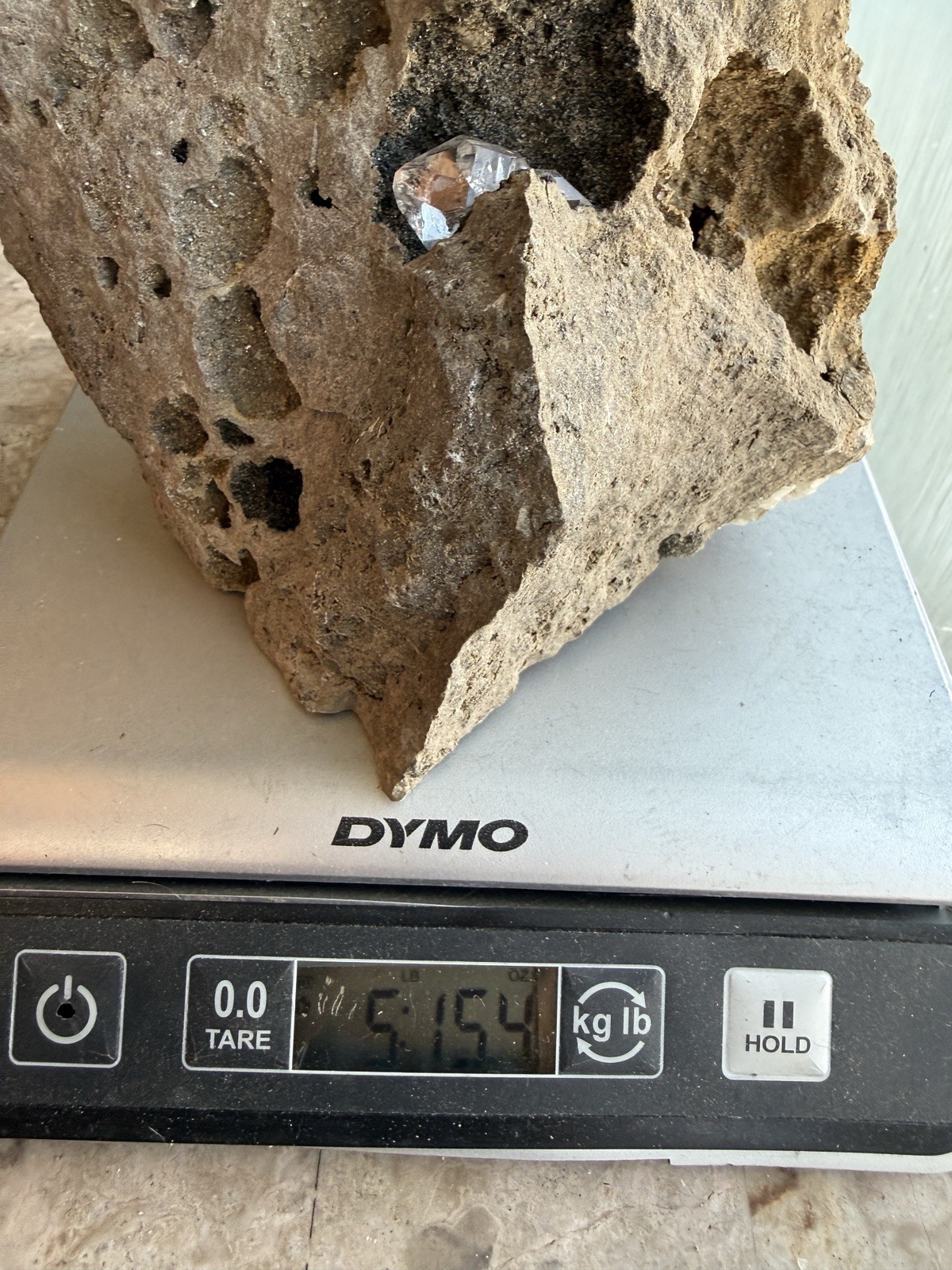 Huge 6 lb Herkimer Diamond Quartz Crystal in Matrix Specimen 6″ Tall NY Mineral