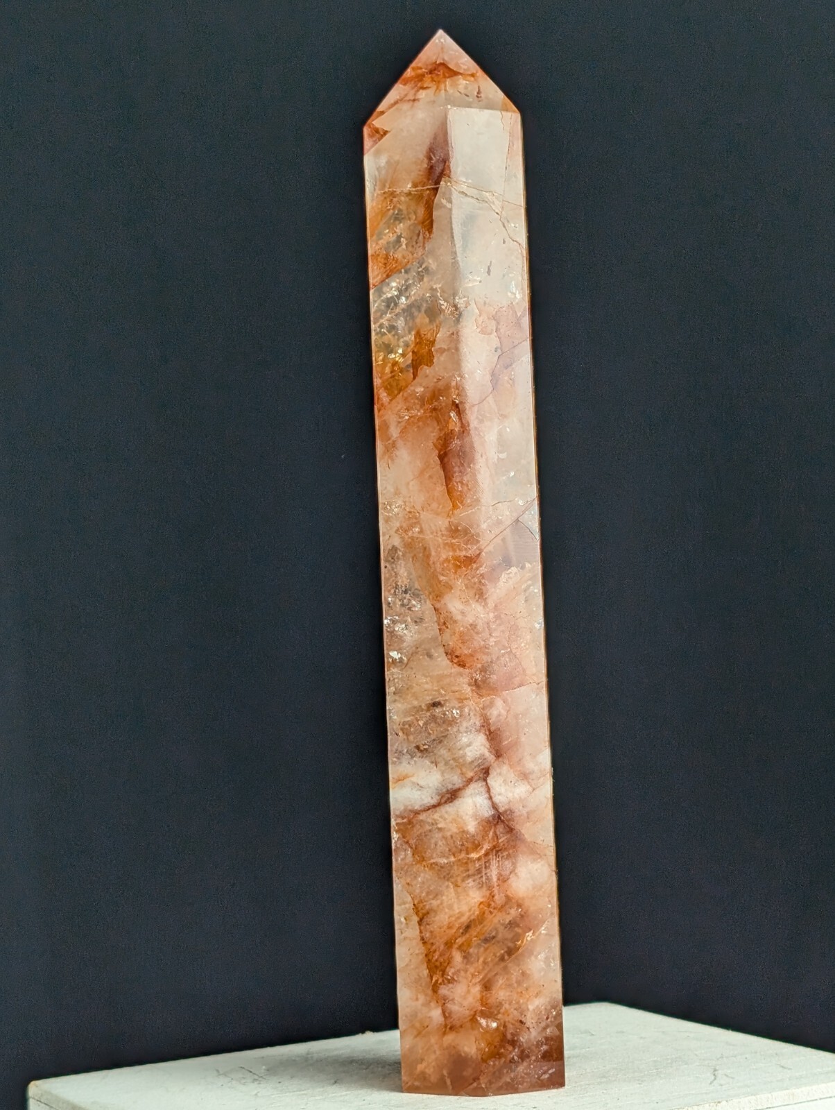 Red Fire Quartz Tower Crystal Gemstone Large Big Tall Huge Point Chakra Reiki