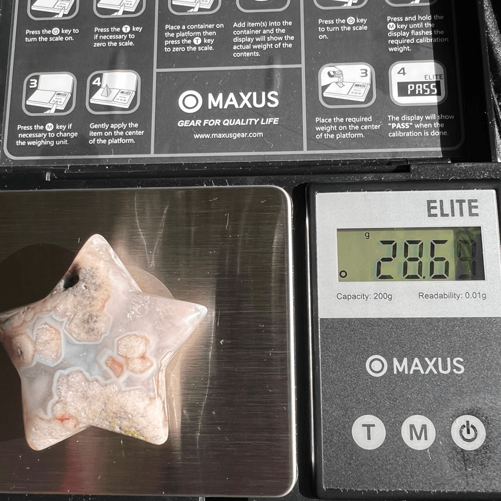 Flower Agate Star Carving