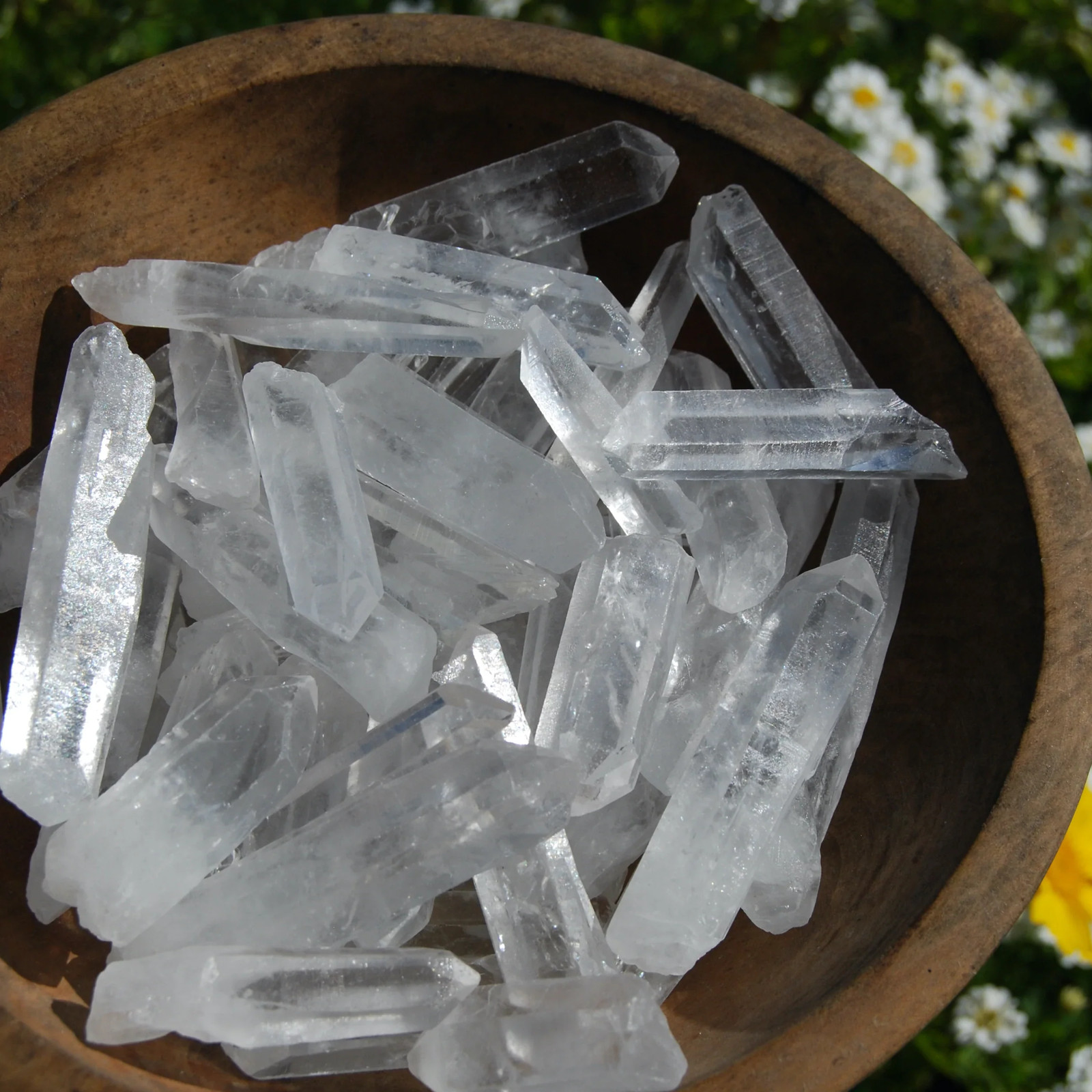 Raw Clear Quartz Crystal Points, 1in to 3in Rainbow Filled Clear Quartz Crystals