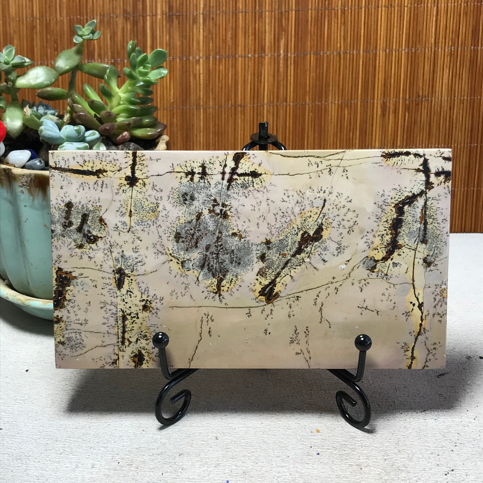 290g Natural Chinese painting stone crystal ornaments for home decoration A5752