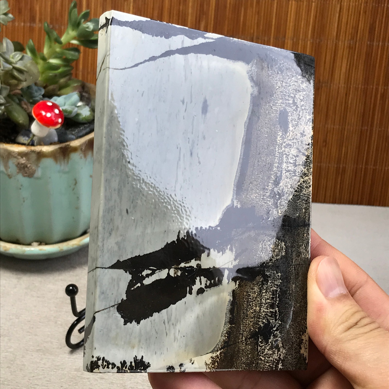 240g Natural Chinese painting stone crystal ornaments for home decoration A6411