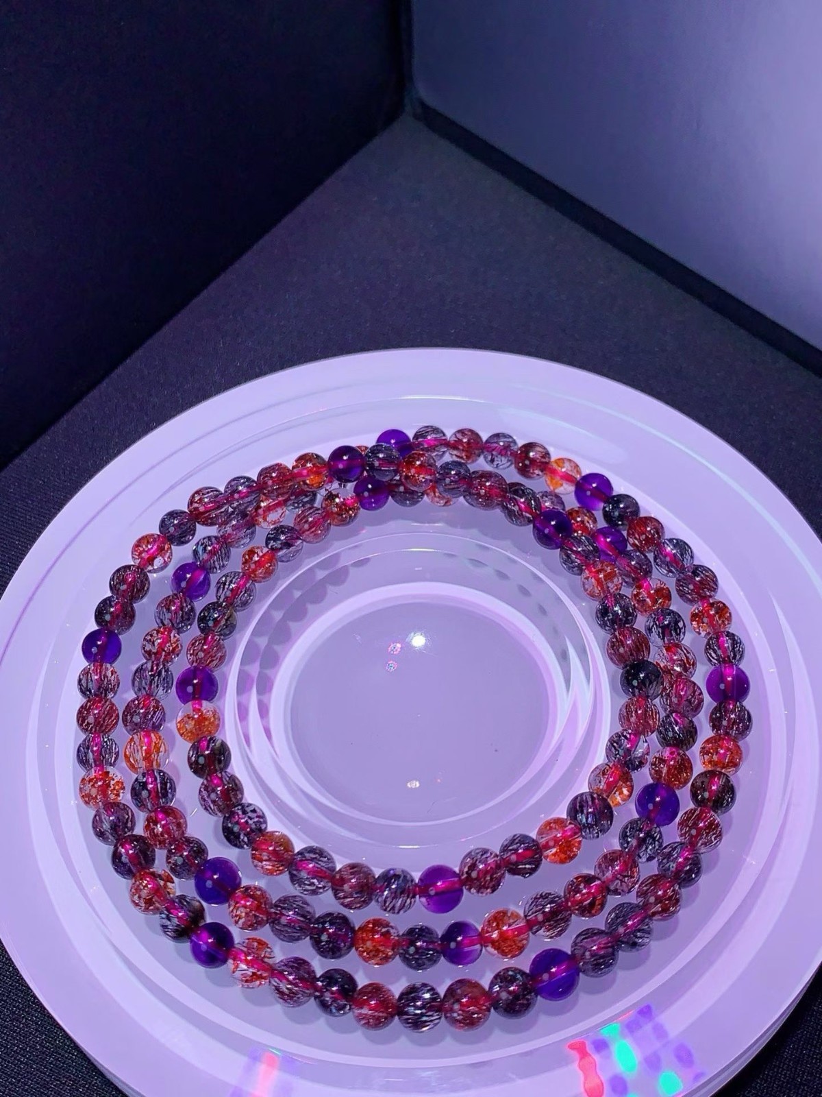 4.5mm TOP Natural Colorful super seven gem quartz crystal energy bracelet