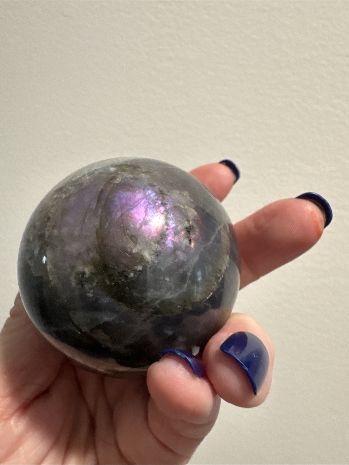 Labradorite Crystal Sphere 245 Grams 55 mm