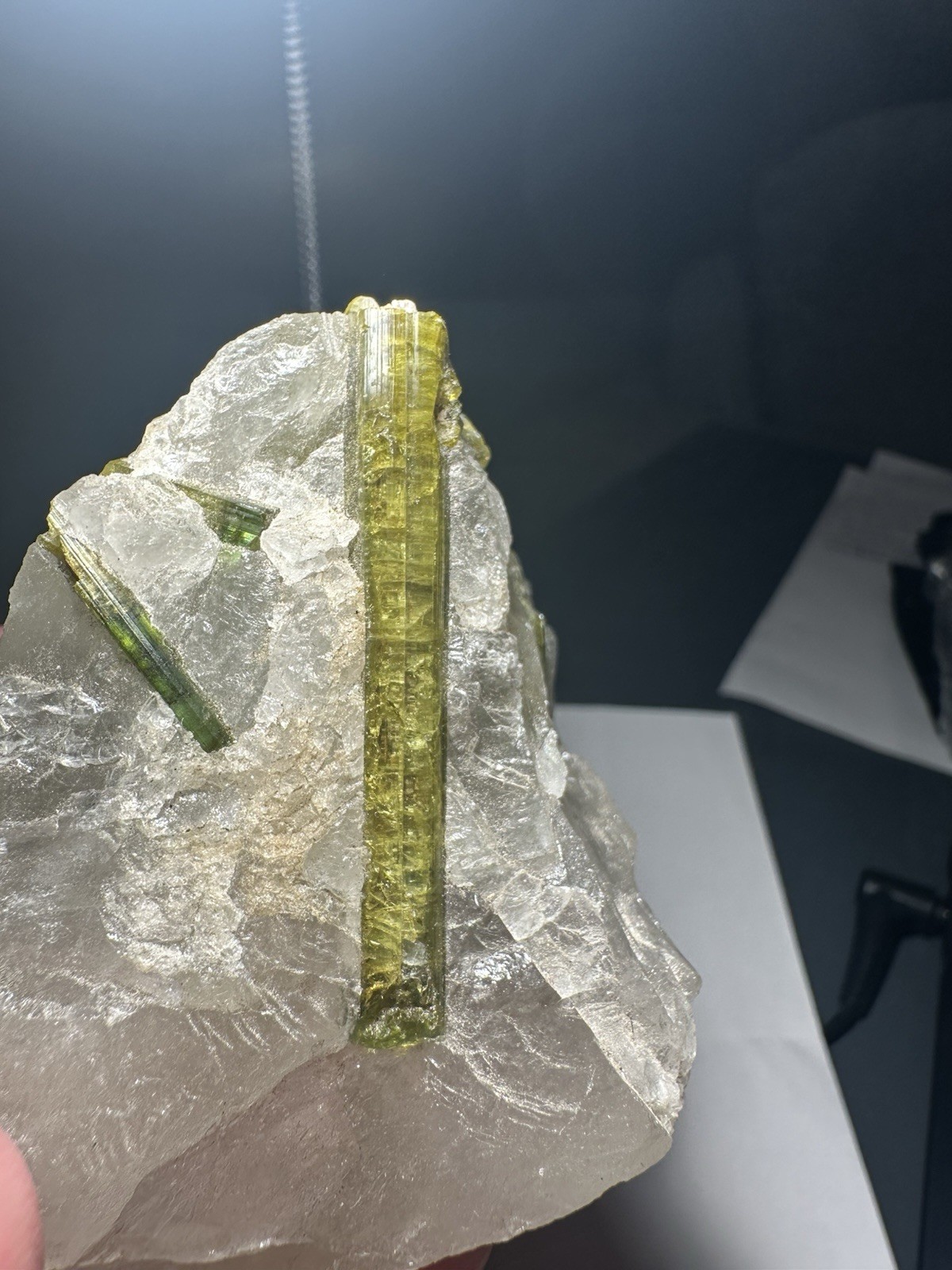 9oz 258 Grams Natural Bicolor 2″+ Green Tourmaline Crystals in Quartz Matrix!