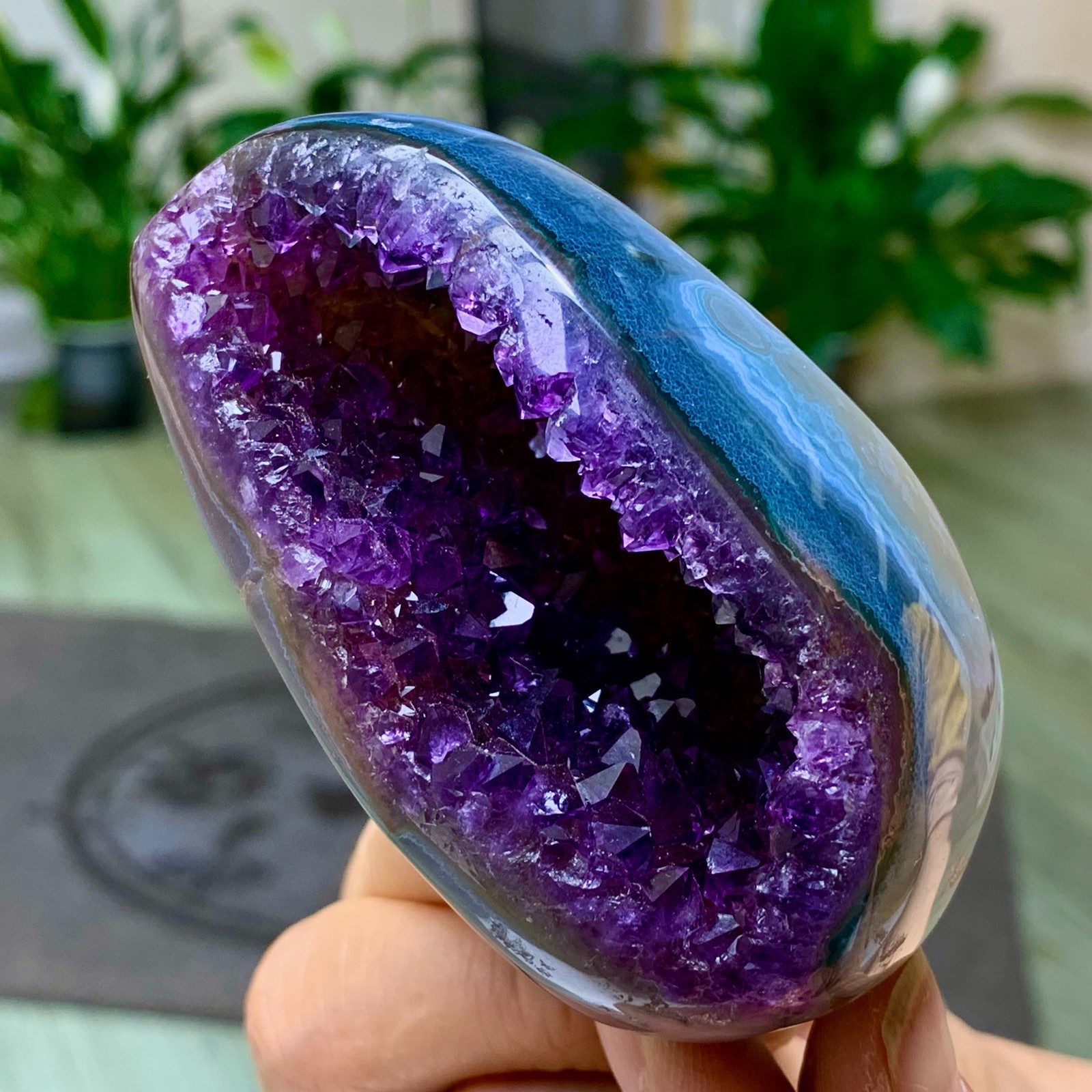 290G Natural Amethyst geode quartz cluster crystal specimen Healing