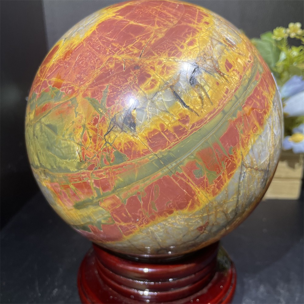 10.5LB 5.3″Natural Cherry Creek Jasper Sphere Crystal Reiki Energy Ball Decor
