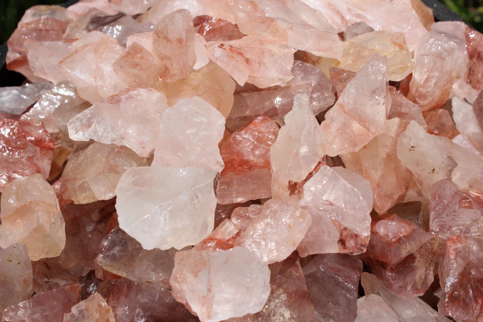 1/4 lb Bulk Lot Natural Rough Fire Quartz Crystal, Raw Hematoid Mineral (4 oz)