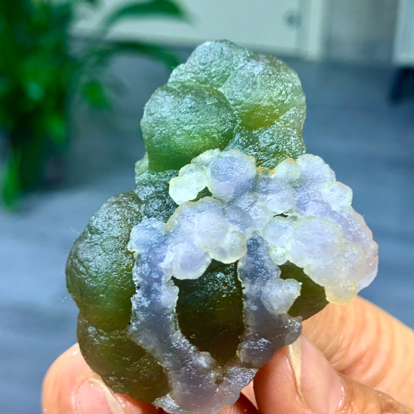 54G Rare Transparent green-white Cube Fluorite Mineral Crystal Specimen/HeNan