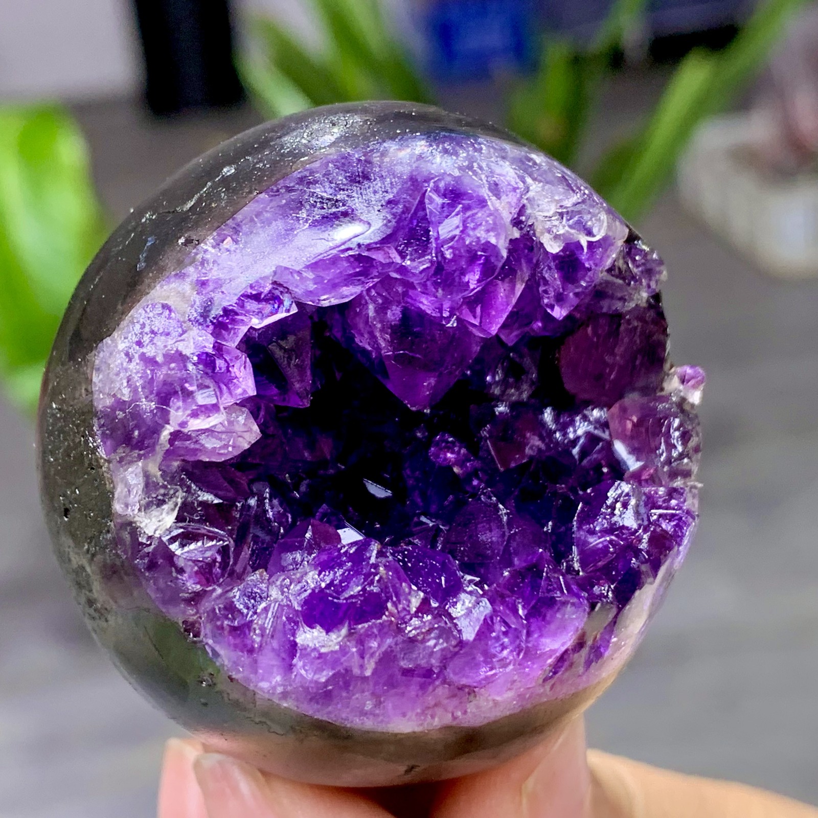 146GNatural Amethyst Agate Opening Smile Quartz Cluster Crystal Specimen Healing