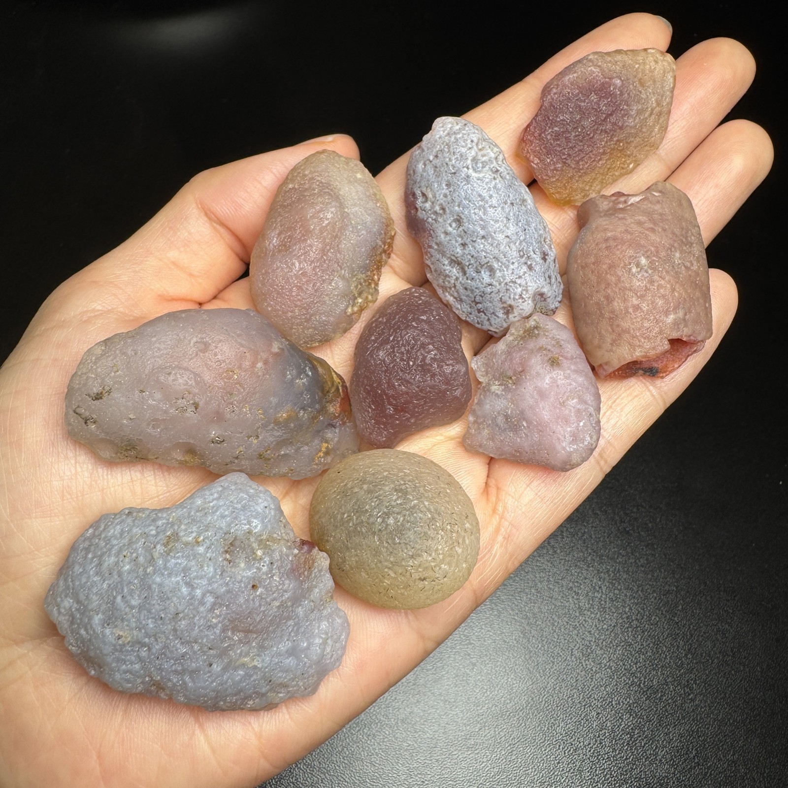9pcs 133G Natural Alxa Gobi Sweet Candy Agate Set #6634