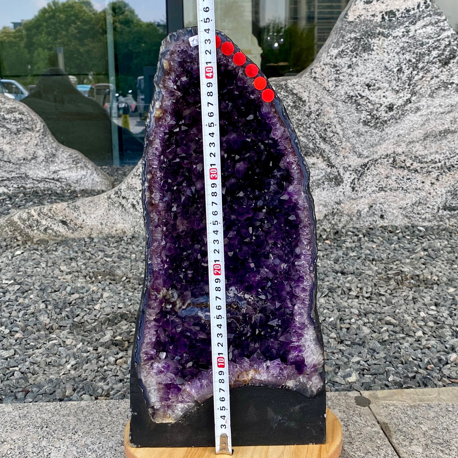 27.5LB Natural Amethyst Geode Quartz Crystal Cluster Cathedral Energy healing