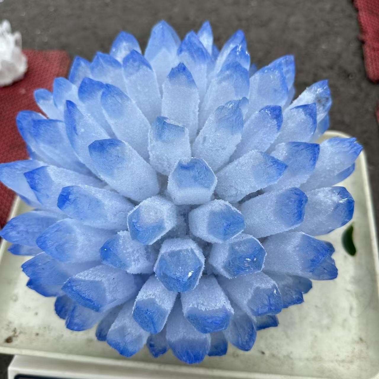 New Find blue Phantom Quartz Crystal Cluster Mineral Specimen Healing 12LB+ 1pc