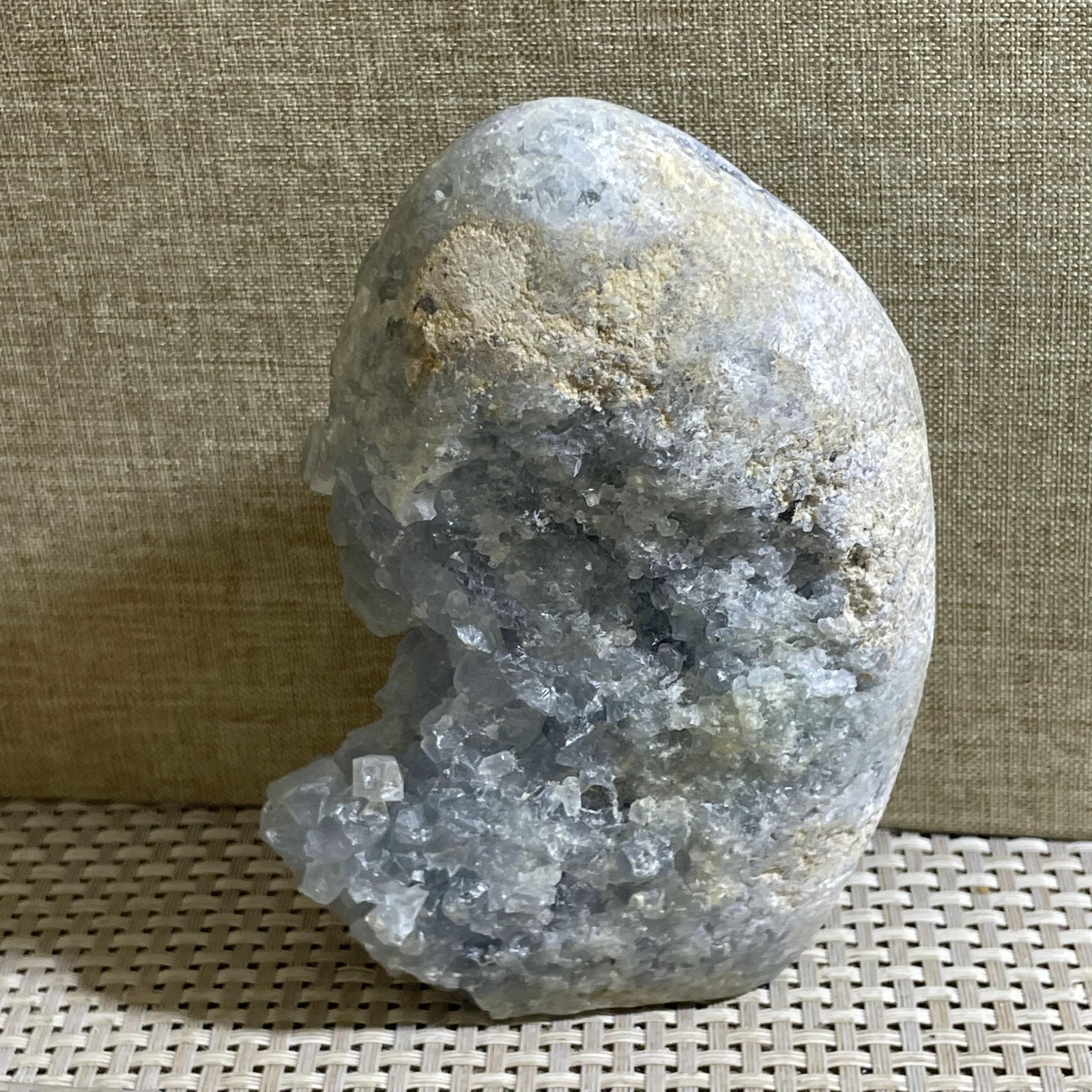 1038g Celestite Crystal Natural Sky Blue Geode Cluster – Rough Stone Crystal