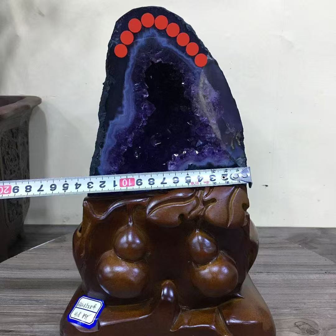 10.5LB TOP Natural Uruguay Amethyst Geode Quartz Crystal Reiki Decor + Stand A+