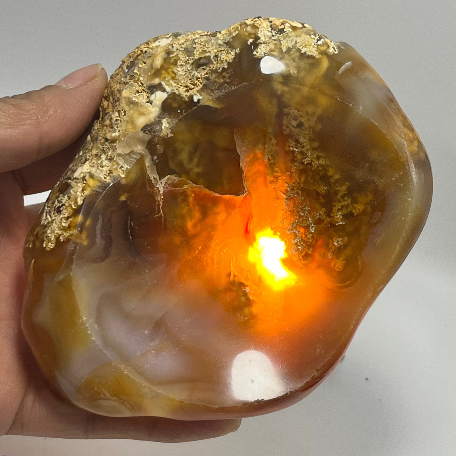 377g TOP Rare Natural Agate ashtray Polished Coin Dish Madagascar #119