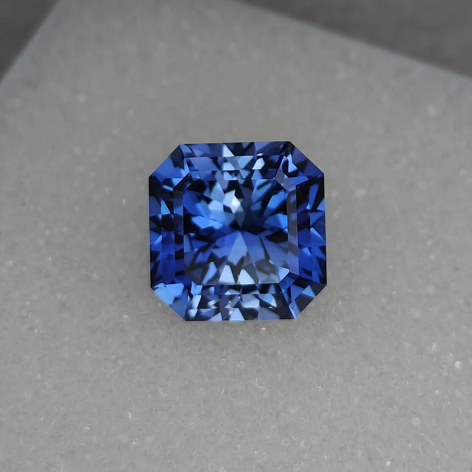 AAA+ 9.10 Ct Natural Kashmiri Blue Sapphire Asscher Cut Certified Loose Gemstone