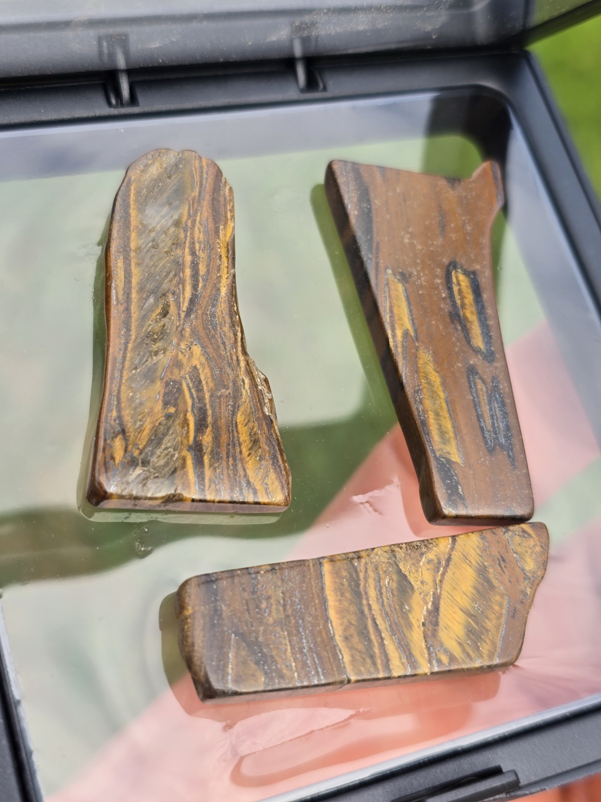 Natural Tiger’s Eye 3-Pc Set – Polished Irregular Shapes B2